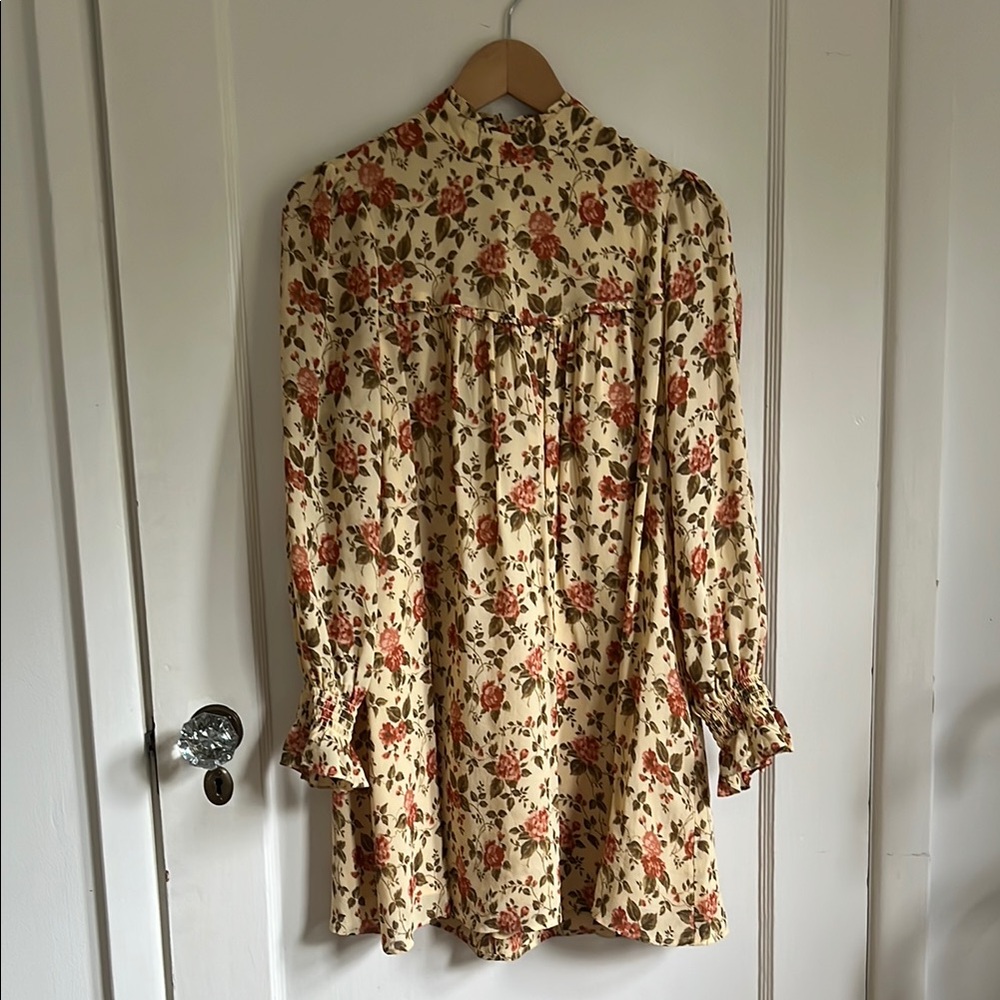 Reformation Jourdan Yellow Floral Mini  Dress - Picture 4 of 11